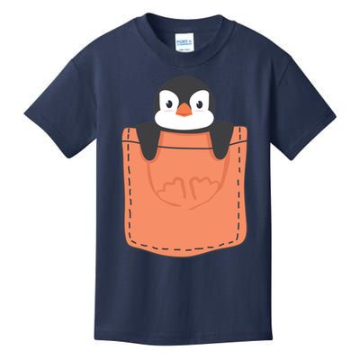 Cute Penguin In Pocket Kids T-Shirt
