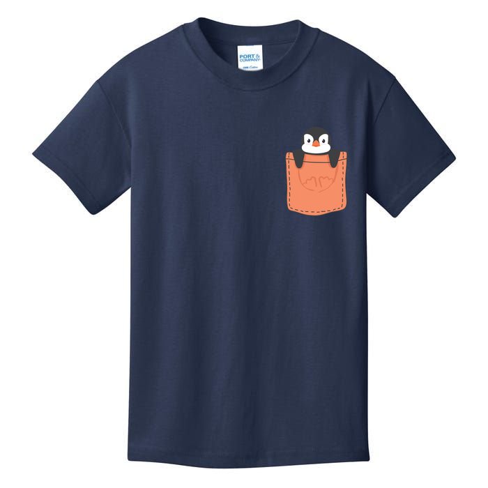 Cute Penguin In Pocket Kids T-Shirt