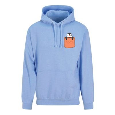 Cute Penguin In Pocket Unisex Surf Hoodie