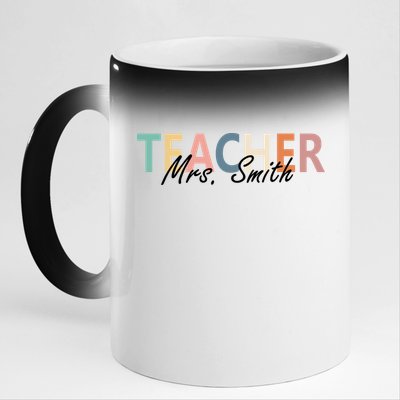 Cute Personalize Teacher Customizable Gift Custom 11oz Black Color Changing Mug