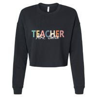 Cute Personalize Teacher Customizable Gift Custom Cropped Pullover Crew