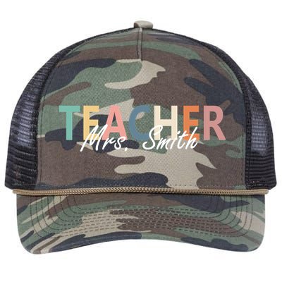 Cute Personalize Teacher Customizable Gift Custom Retro Rope Trucker Hat Cap