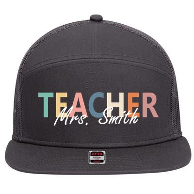 Cute Personalize Teacher Customizable Gift Custom 7 Panel Mesh Trucker Snapback Hat