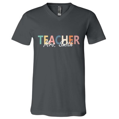 Cute Personalize Teacher Customizable Gift Custom V-Neck T-Shirt