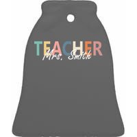 Cute Personalize Teacher Customizable Gift Custom Ceramic Bell Ornament