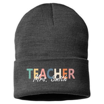 Cute Personalize Teacher Customizable Gift Custom Sustainable Knit Beanie