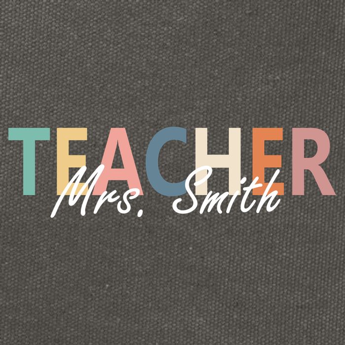 Cute Personalize Teacher Customizable Gift Custom Cotton Canvas Backpack