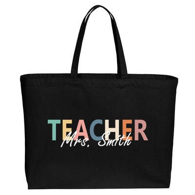 Cute Personalize Teacher Customizable Gift Custom Cotton Canvas Jumbo Tote