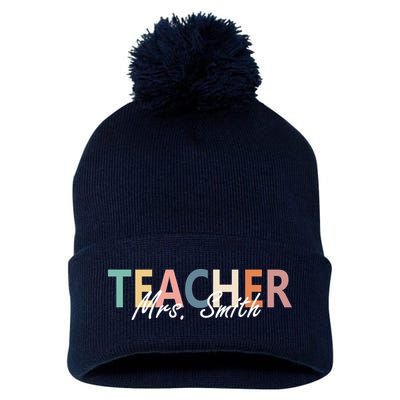 Cute Personalize Teacher Customizable Gift Custom Pom Pom 12in Knit Beanie