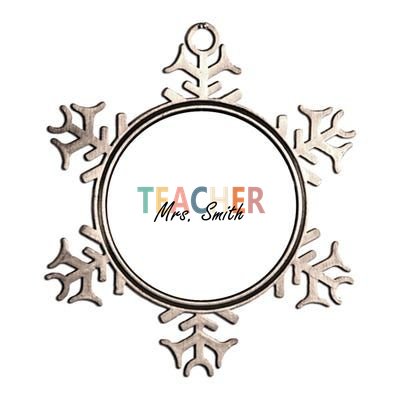 Cute Personalize Teacher Customizable Gift Custom Metallic Star Ornament