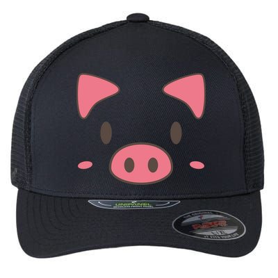 Cute Piggy Face Halloween Costume Flexfit Unipanel Trucker Cap