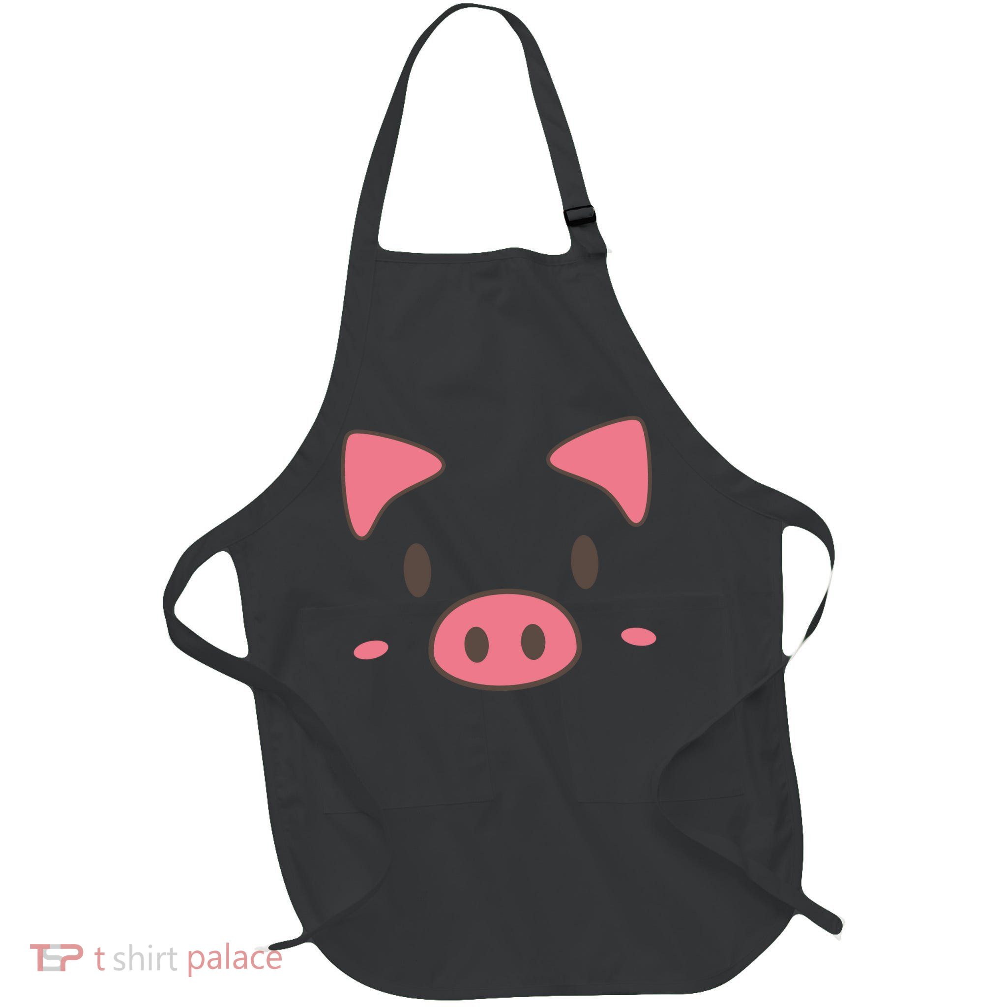 Cute Piggy Face Halloween Costume Full-Length Apron With Pockets