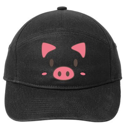 Cute Piggy Face Halloween Costume 7-Panel Snapback Hat