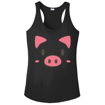 Cute Piggy Face Halloween Costume Ladies PosiCharge Competitor Racerback Tank