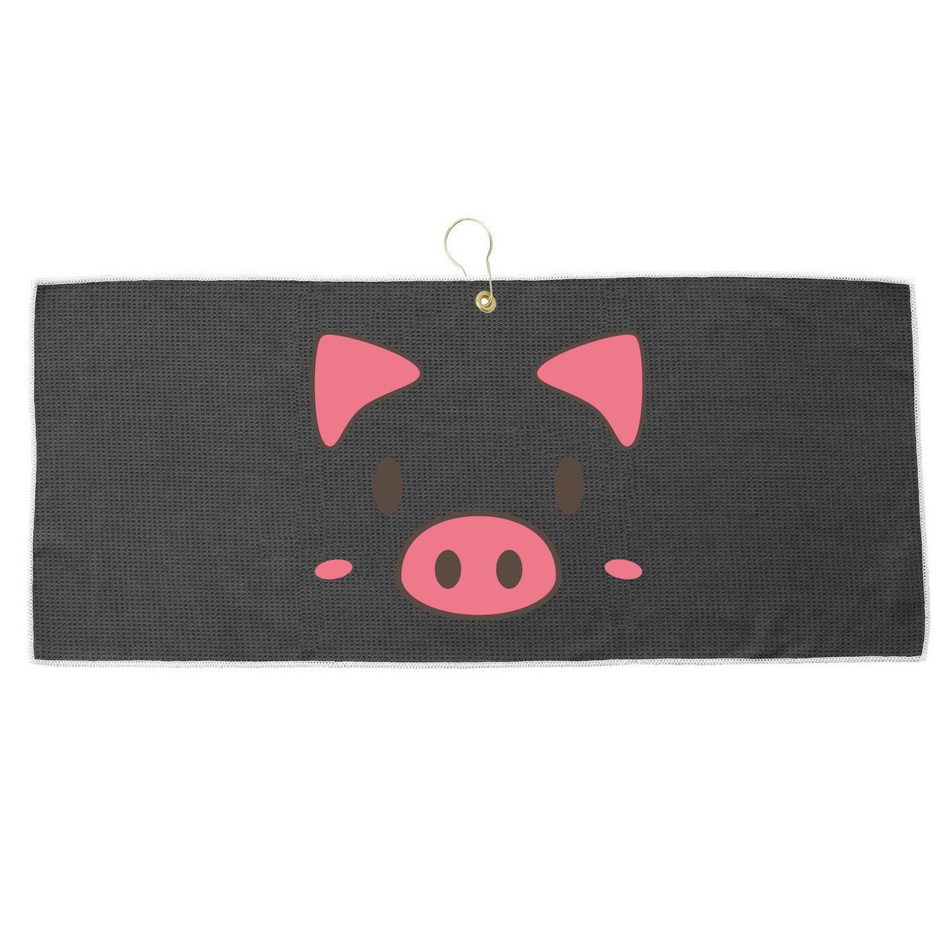 Cute Piggy Face Halloween Costume Large Microfiber Waffle Golf Towel
