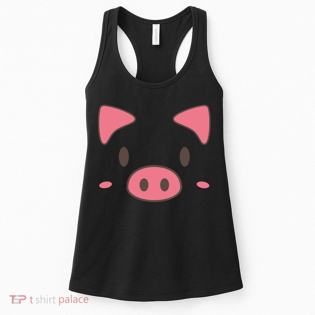 Cute Piggy Face Halloween Costume Womens Tank Top
