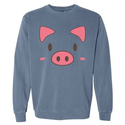 Cute Piggy Face Halloween Costume Garment-Dyed Sweatshirt