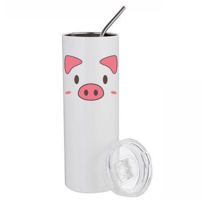 Cute Piggy Face Halloween Costume Stainless Steel Tumbler