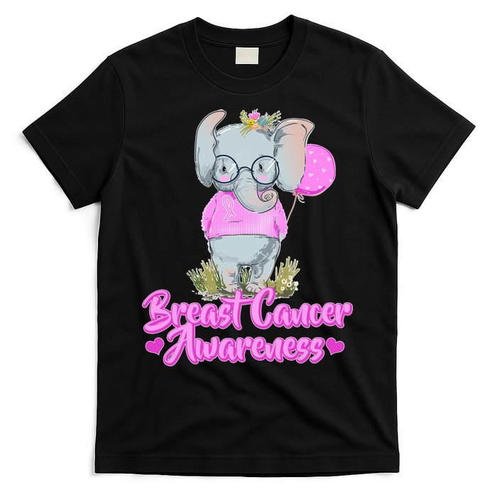 Cute Pink Elephant Breast Cancer Awareness T-Shirt