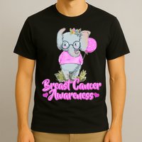 Cute Pink Elephant Breast Cancer Awareness T-Shirt