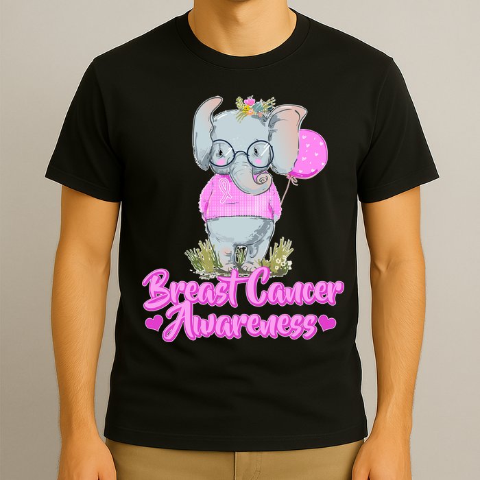 Cute Pink Elephant Breast Cancer Awareness T-Shirt