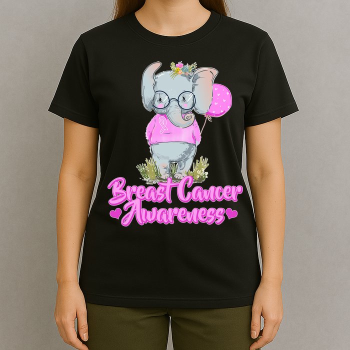 Cute Pink Elephant Breast Cancer Awareness T-Shirt