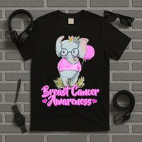 Cute Pink Elephant Breast Cancer Awareness T-Shirt