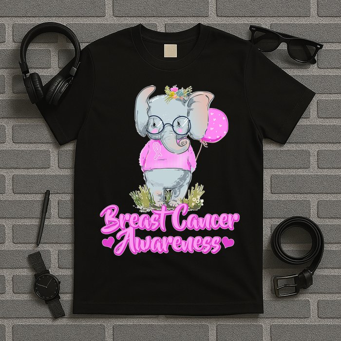 Cute Pink Elephant Breast Cancer Awareness T-Shirt