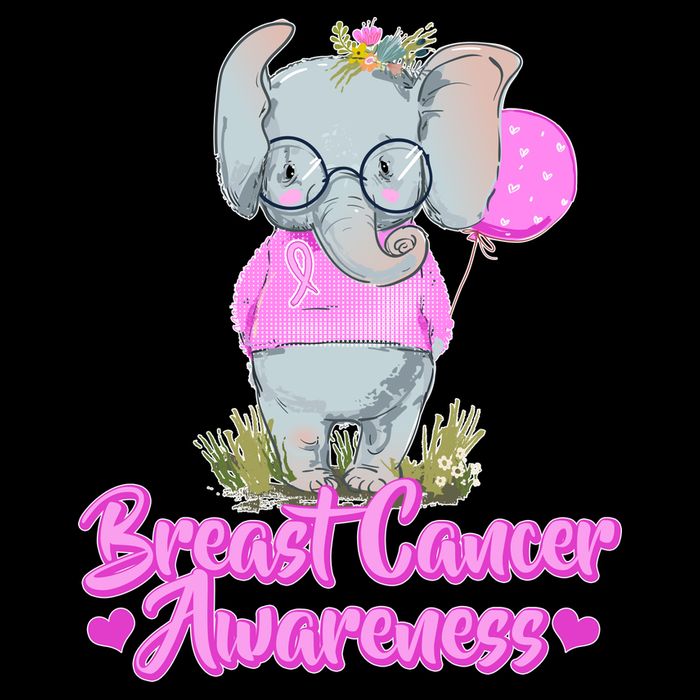 Cute Pink Elephant Breast Cancer Awareness T-Shirt