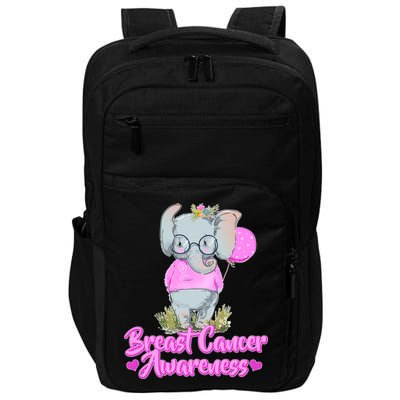 Cute Pink Elephant Breast Cancer Awareness Impact Tech Backpack