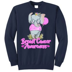 Cute Pink Elephant Breast Cancer Awareness Tall Sweatshirt