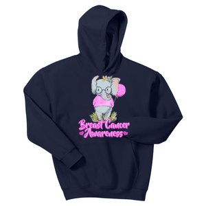 Cute Pink Elephant Breast Cancer Awareness Kids Hoodie