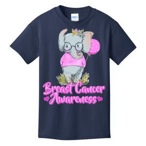 Cute Pink Elephant Breast Cancer Awareness Kids T-Shirt