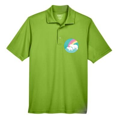 Cute Polar Bears Rainbow Men's Origin Performance Pique Polo