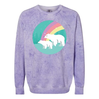 Cute Polar Bears Rainbow Colorblast Crewneck Sweatshirt