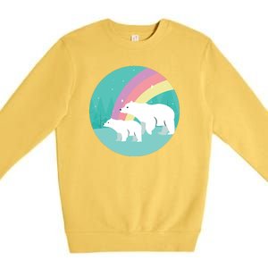 Cute Polar Bears Rainbow Premium Crewneck Sweatshirt