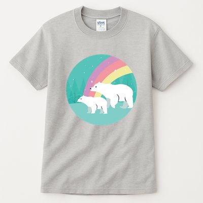 Cute Polar Bears Rainbow Tall T-Shirt