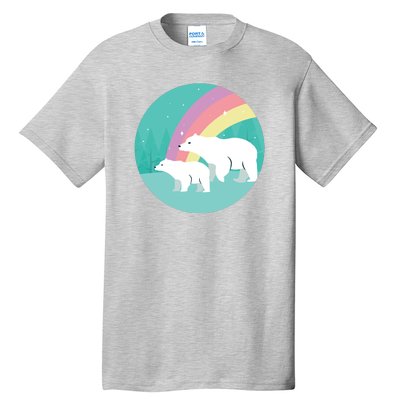 Cute Polar Bears Rainbow Tall T-Shirt