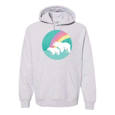 Cute Polar Bears Rainbow Premium Hoodie