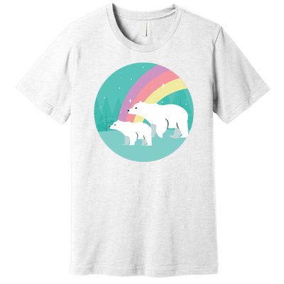 Cute Polar Bears Rainbow Premium T-Shirt