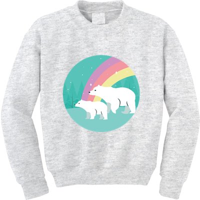 Cute Polar Bears Rainbow Kids Sweatshirt