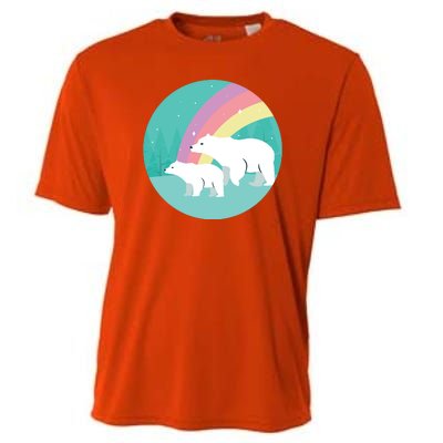 Cute Polar Bears Rainbow Cooling Performance Crew T-Shirt