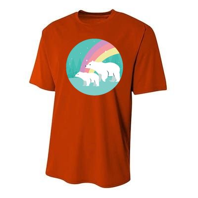 Cute Polar Bears Rainbow Performance Sprint T-Shirt