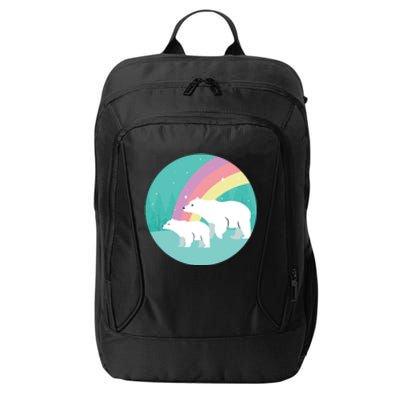 Cute Polar Bears Rainbow City Backpack