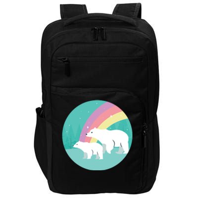 Cute Polar Bears Rainbow Impact Tech Backpack