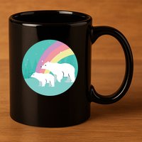 Cute Polar Bears Rainbow 11oz C Handle Ceramic Mug