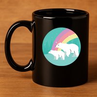 Cute Polar Bears Rainbow 11oz C Handle Ceramic Mug