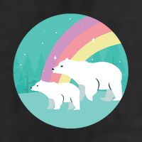 Cute Polar Bears Rainbow 11oz C Handle Ceramic Mug