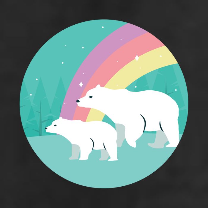 Cute Polar Bears Rainbow 11oz C Handle Ceramic Mug