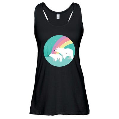 Cute Polar Bears Rainbow Ladies Essential Flowy Tank